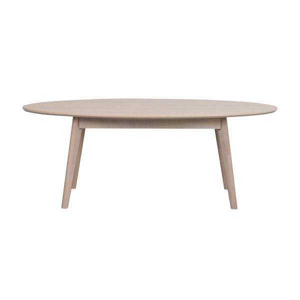 ROWICO oval Yumi sofabord - hvidvasket egetræsfiner og eg (130x65)