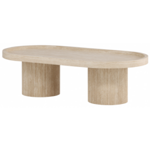 KRIL Ovalt sofabord i mdf H35 x B120 x D60 cm - Beige