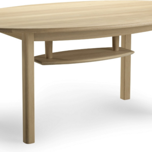 Sofabord Oscarssons Möbel Blanca, håndlavet ovalt design i hvidoileret massiv egetræ 120x70x57 cm