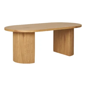 HOUSE NORDIC Boavista sofabord, oval - natur decorpapir og natur træ (60x120)