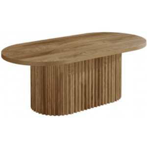 Ovalt sofabord i MDF 120 x 60 cm - Naturbrun