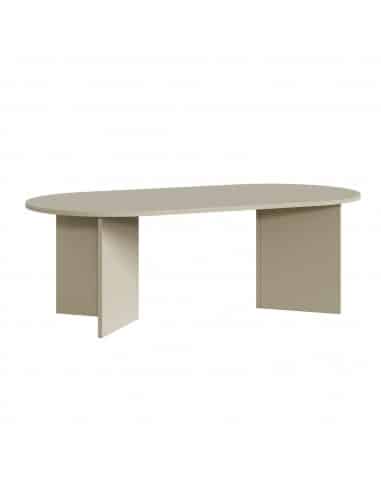 Ovalt sofabord i møbelplade H40 x B119 x D60 cm - Sand