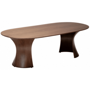 ROOT Ovalt sofabord i valnøddefinér 130 x 65 cm - Valnød