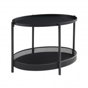 Ovalt sofabord i metal H43,5 x B66 x D50,5 cm - Sort
