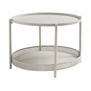 Ovalt sofabord i metal H43,5 x B66 x D50,5 cm - Taupe