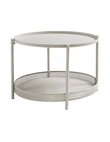 Ovalt sofabord i metal H43,5 x B66 x D50,5 cm - Taupe