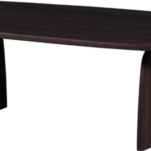 Sofabord WOOOD Tablo lavt ovalt i FSC Mix-egetræ mystik brun slibet overflade 110x60 H35