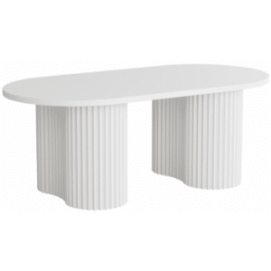 Ovalt sofabord i MDF 120 x 60 cm - Hvid